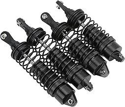 Conjunto de amortecedores traseiros dianteiros do carro RC, liga de alumínio fácil de instalar Amortecedor RC Conjunto de amortecedores traseiros resistência à corrosão para granito para(Preto)