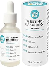 WILD OAK 1% Retinol Bakuchiol Ceramides Face Serum | Anti-Aging, Brightening & Skin Texture Improvement | Boosts Collagen & Restoration | Bakuchiol Is Powerful For Skin Barrier & Gentle On Skin |30Ml