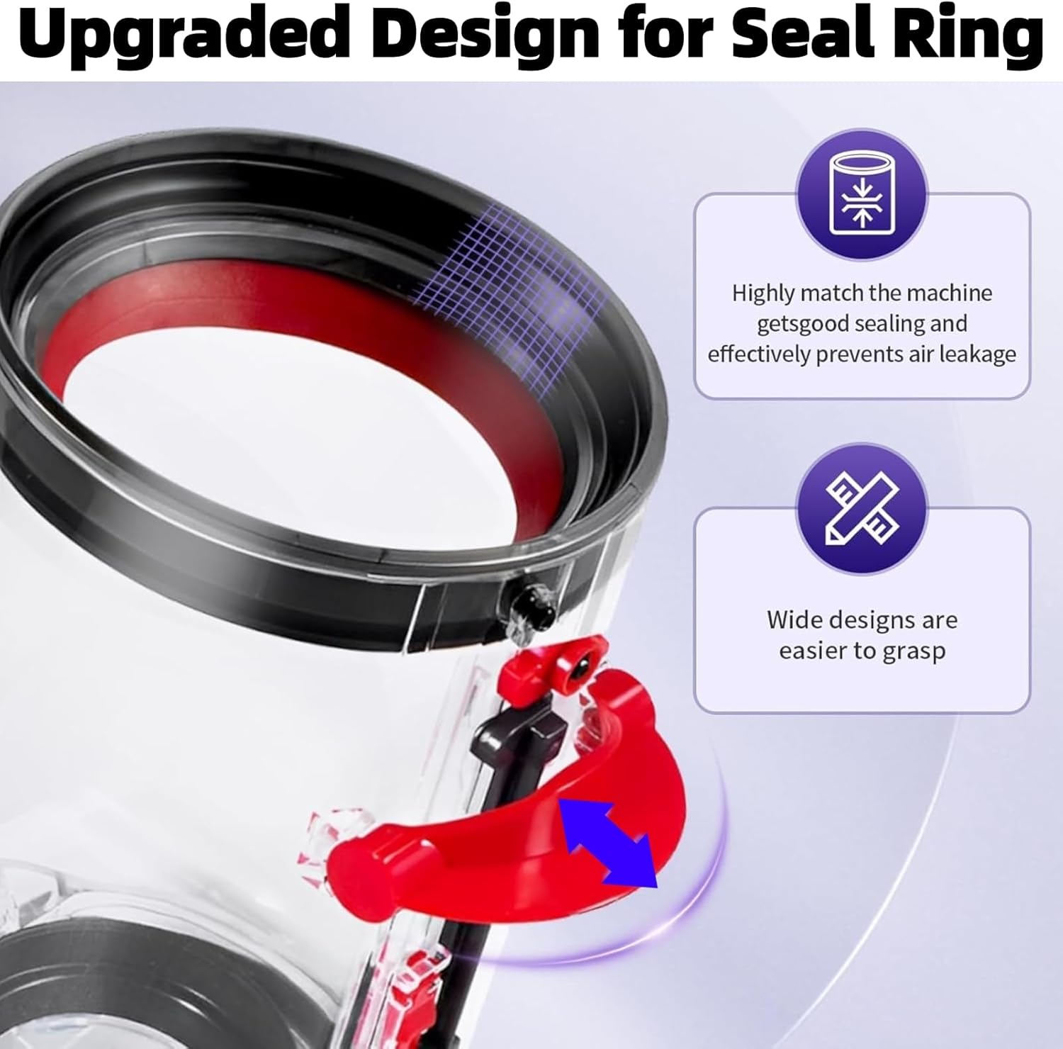 Upgraded Dust Bin Replacement & HEPA Filter Compatible with Dyson V11 V15 SV14 SV15 SV22 Vacuum Cleaner, Canister Dirt Cup Spares Part 969509-01 965440-01, Fixes Broken Latch & Restores Suction