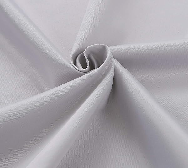Ultra Soft Satin Sliver Grey Eyelet Curtain Window Treatment Drapes 2 panels for Bedroom, Livingroom, Kids Nursery Room W66 x L54 inch - 5