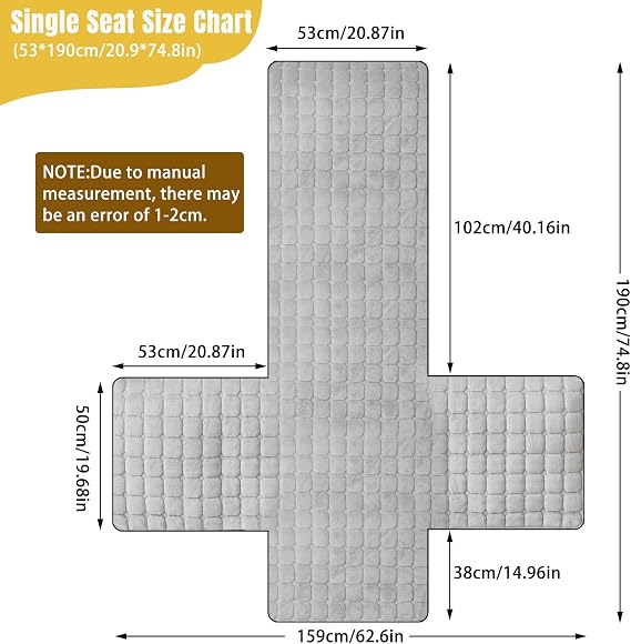 Armchair Cover with Armrests - Armchair Protector for TV Chair and Recliner Chair with Pockets and Elastic Strap Protection from Dirt and Scratches Ideal for Families with Children and Pets