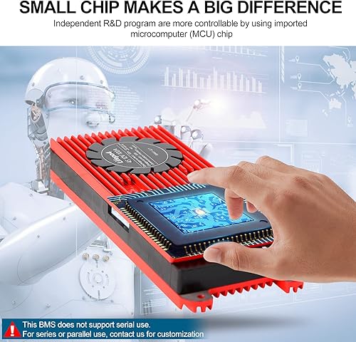 Miniatura 3 de LiFePO4 BMS 4S 12V 100A Sistema de gestión de baterías de fosfato de hierro y litio Placa de protección PCB con cables de equilibrio para baterías