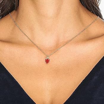アクセサリー momental Lingerie strawberry necklace 14k-gold-strawberry-
