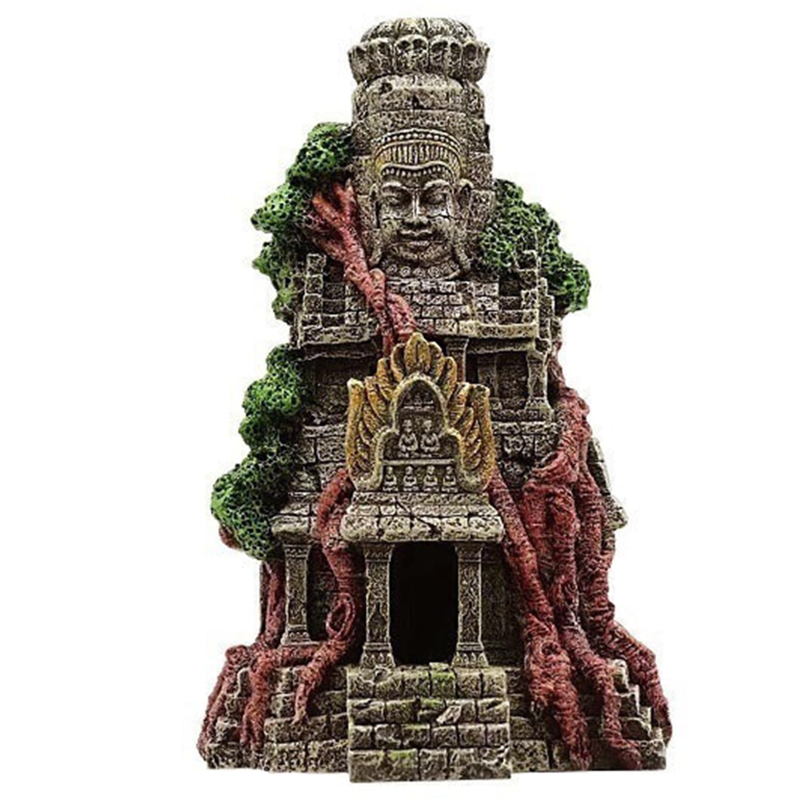 Decorazione in resina per acquario, tempio, nascondiglio, grotta Betta, accessori per acquario, gamberi eremiti, decorazioni per acquari, tronco di legno