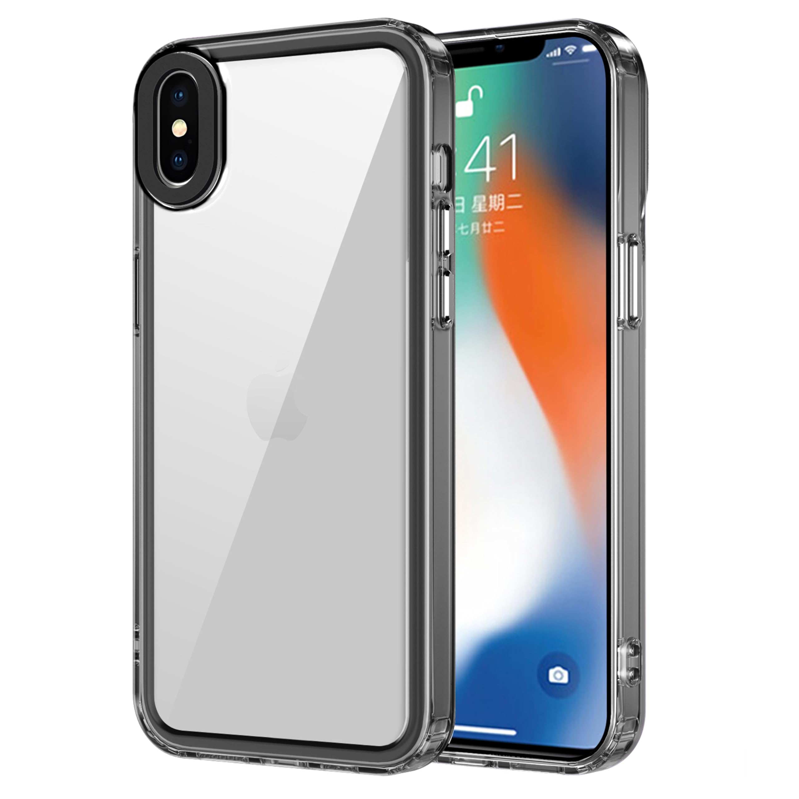 amazon basics Back Case Cover for iPhone Xs (TPU + PC_Black)