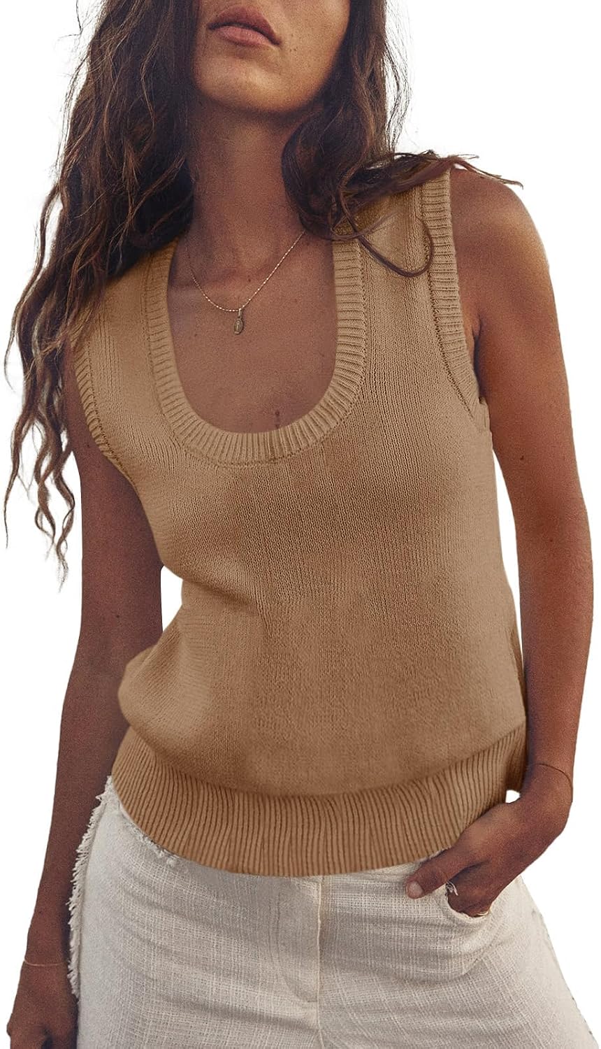 Saodimallsu Women's Ribbed Knit Sweater Vest