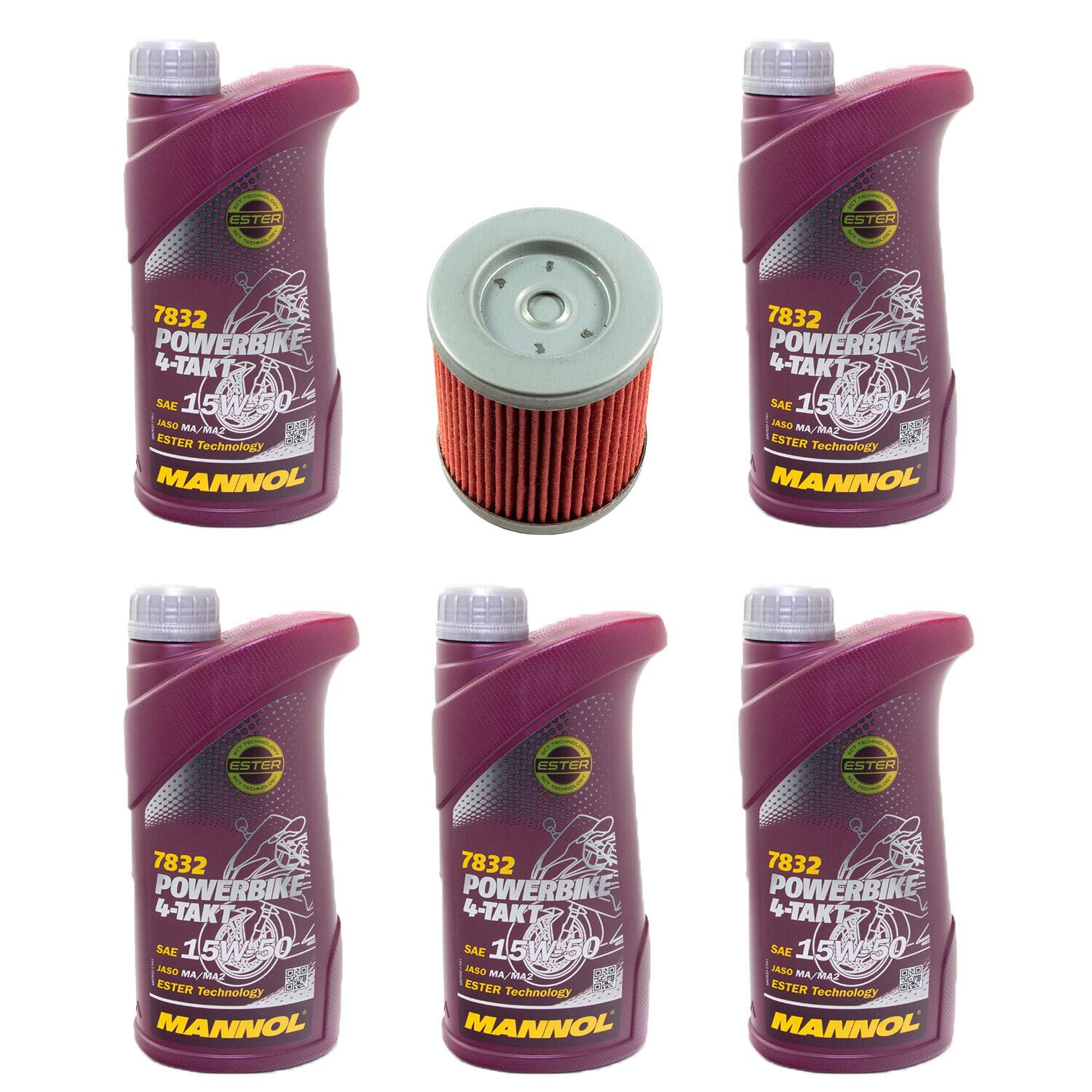 Motoröl Set 15W50 5 Liter + Ölfilter KN132 für Beta