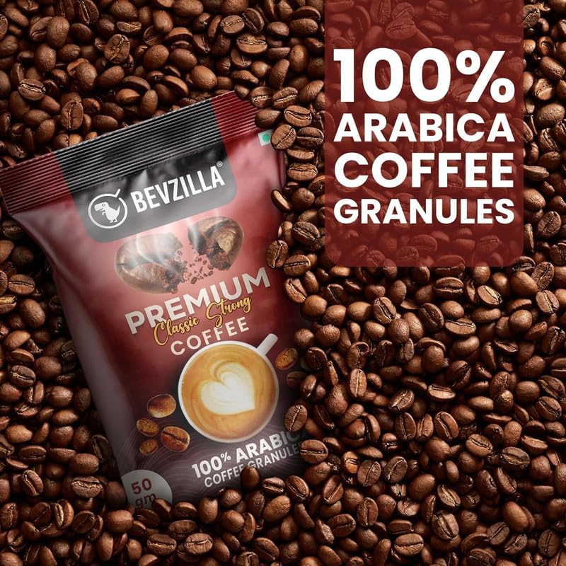 Image of Bevzilla 6X50g Classic Strong Coffee Powder|Ideal for Espresso, Latte & Cappuccino | Perfect for Hot & Cold Coffee