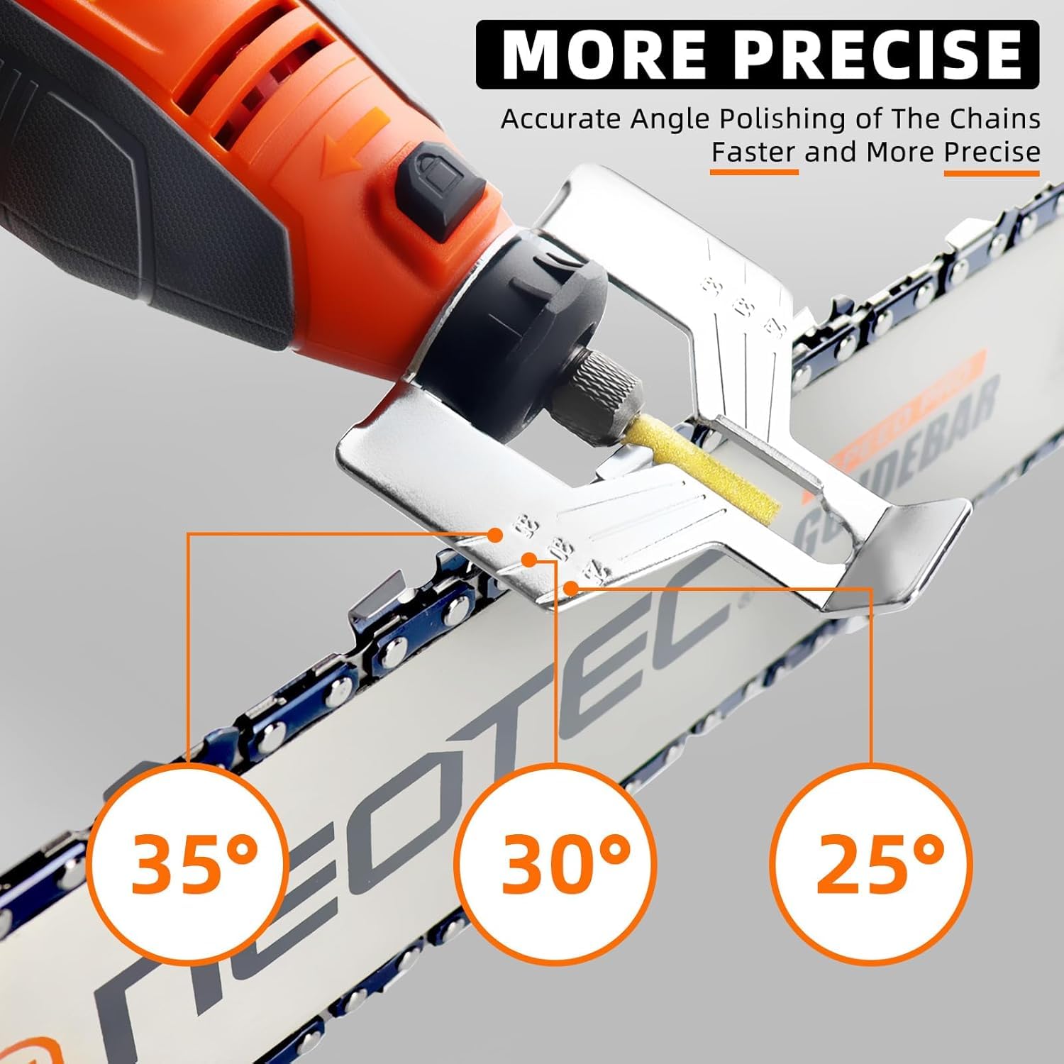 NEOTEC Electric Chainsaw Sharpener Kit Multi-Purpose Chain Saw Sharpener Tool with 6 Titanium-Plated Diamond Bits Saves Time Easy to Use De Cadena De Motosierra for all Chainsaw Chains