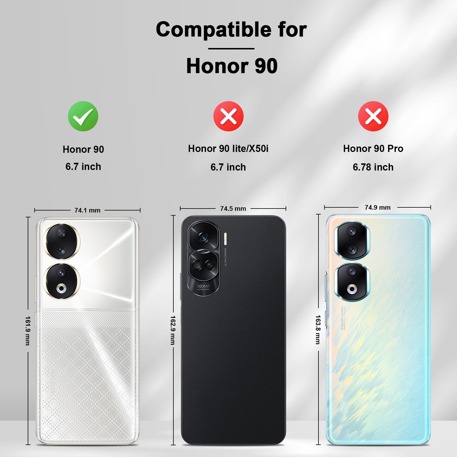 JIAFEI Adatta per Cover Honor 90 5G, Premium PU Custodia
