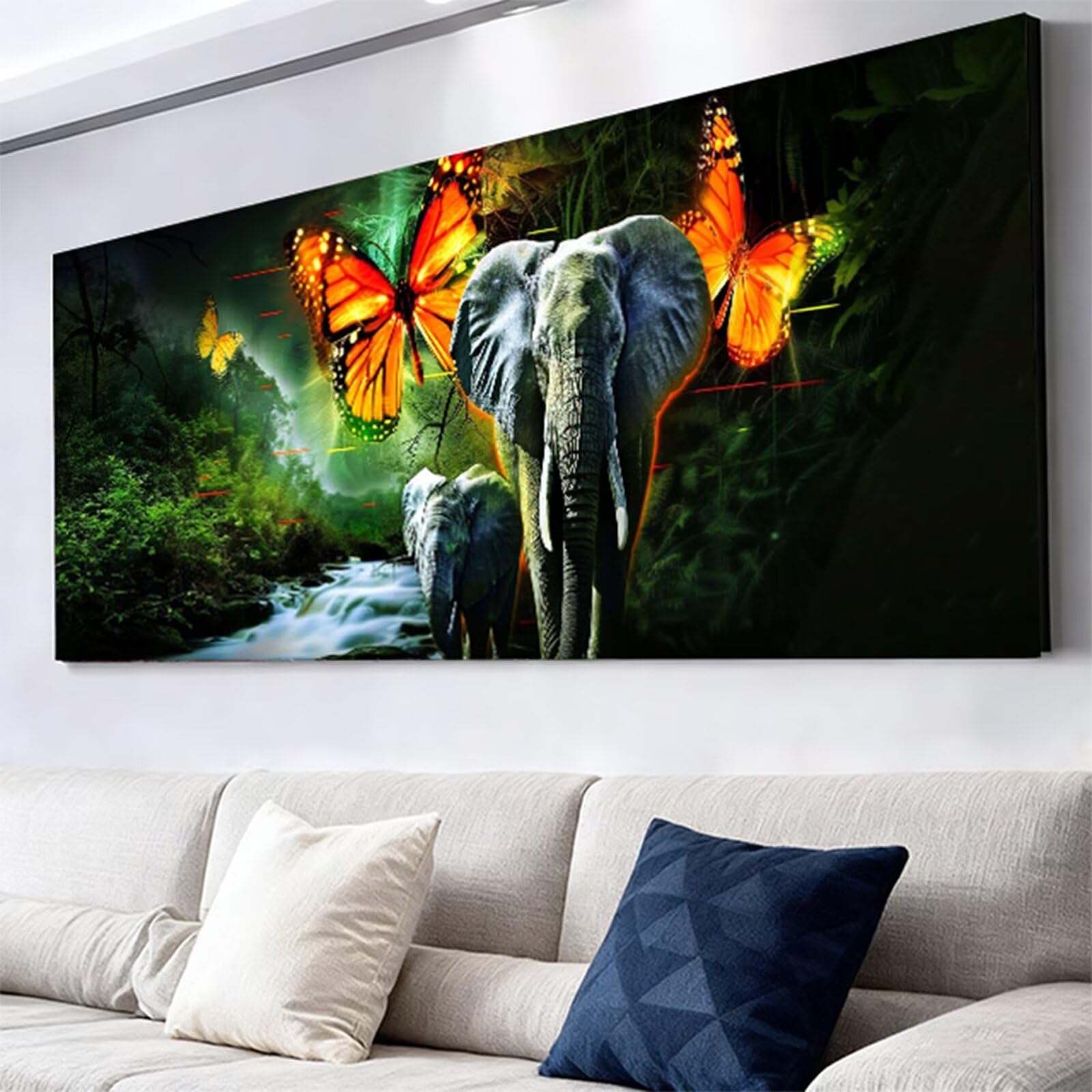 Duże zestawy do malowania diamentami ze słoniem dla dorosłych, 5D Dimond Art Butterfly Gem Arts and Crafts dla dzieci, zestaw do haftowania krzyżykowego z kryształami górskimi, dekoracja pokoju