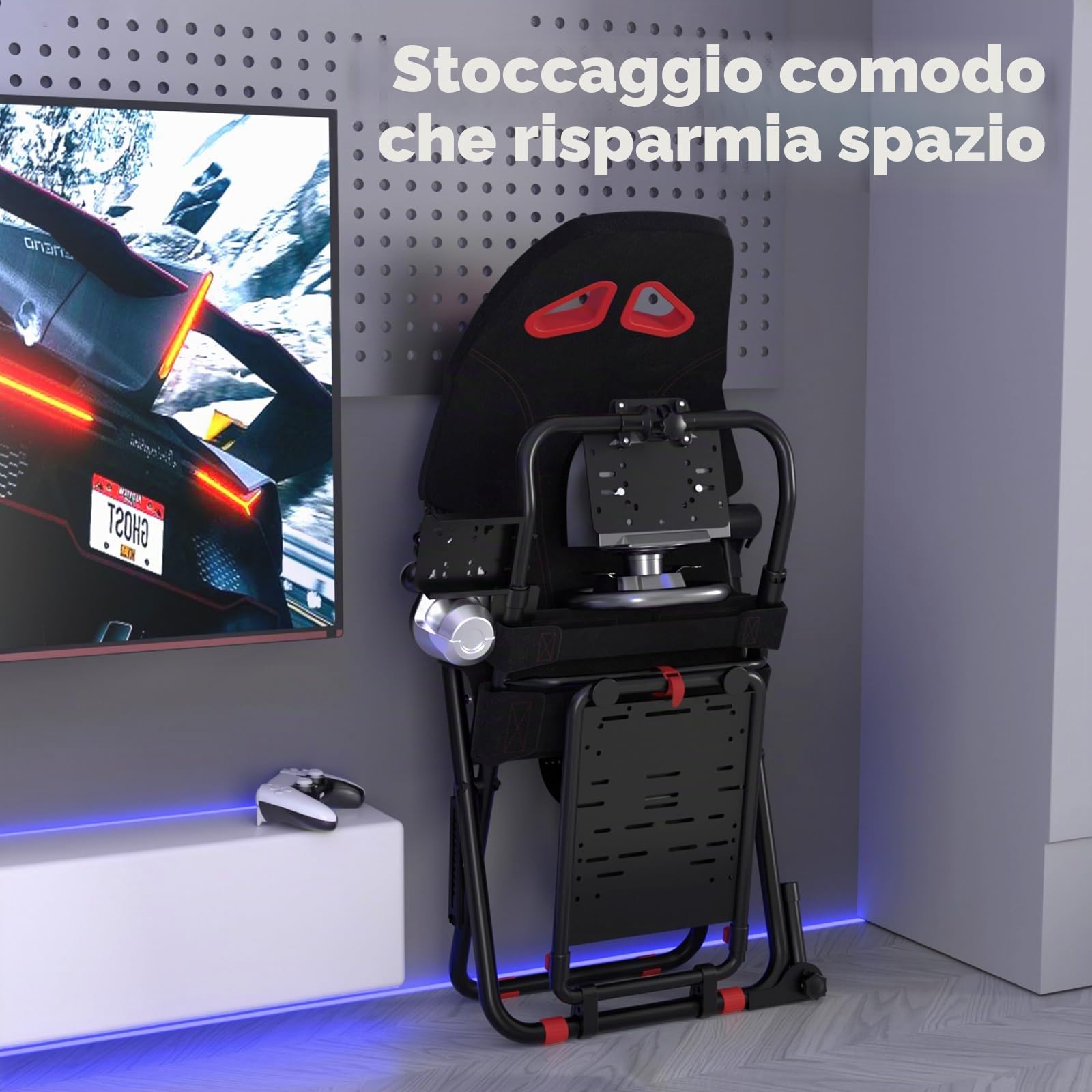 DIWANGUS Racing Simulator Cockpit, sedile pieghevole Sim Racing per Logitech G29 G920 G923 GPro Thrustmaster T248X T300RS PS5 PS4 Xbox One PC