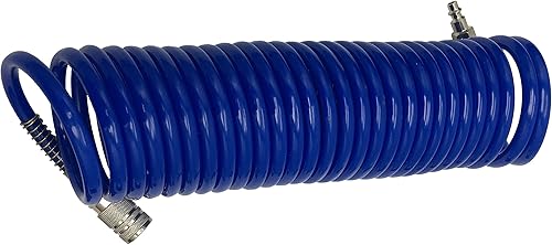 Manguera de retroceso, manguera de aire de retroceso resistente, manguera de aire OD de 1/4 pulgadas, manguera de bobina de poliuretano portátil con