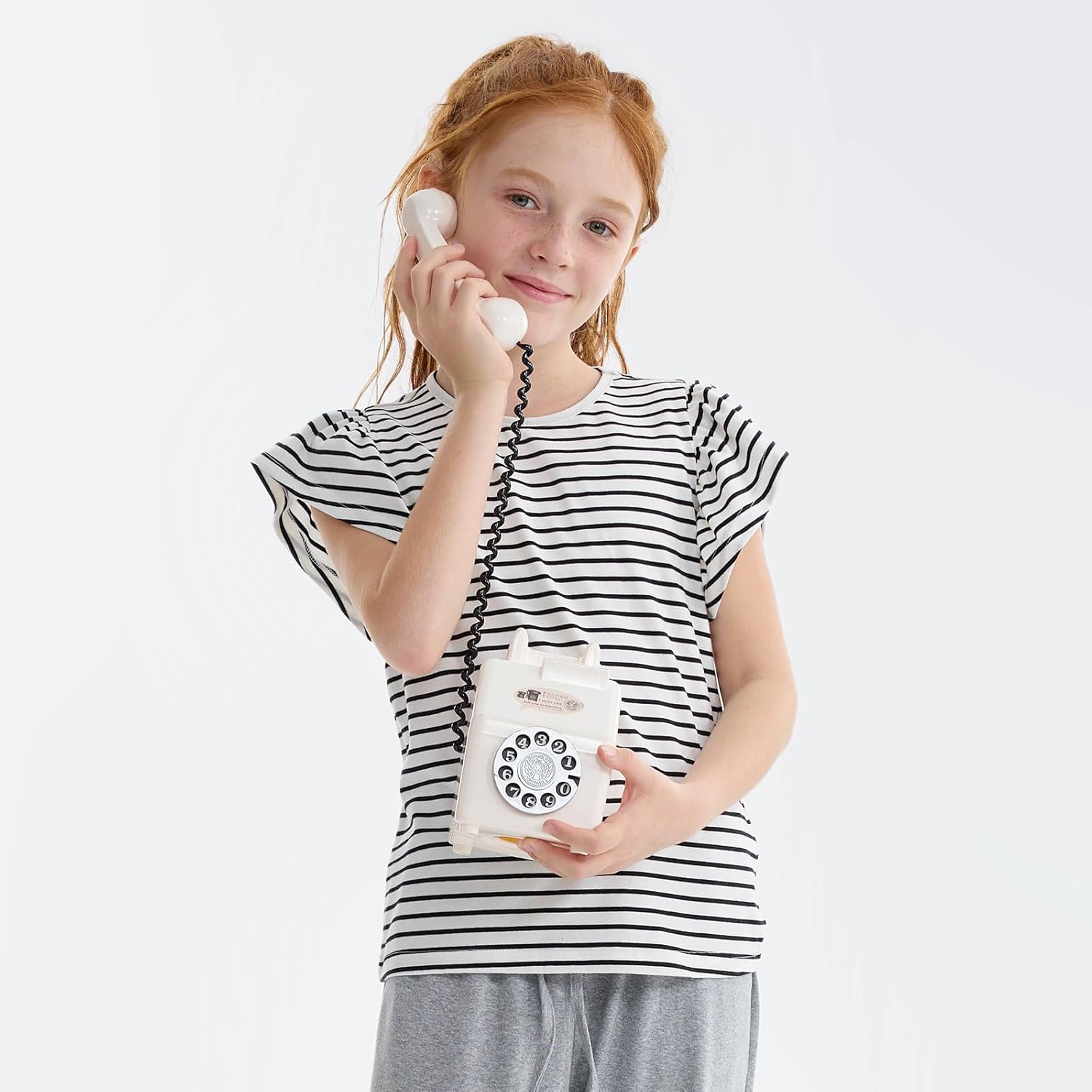 Girls Summer Shirts Kids Striped Ruffle Sleeve T Shirts Crew Neck Casual Tops Cute Short Sleeve Tees 5-14 Years - Image 5