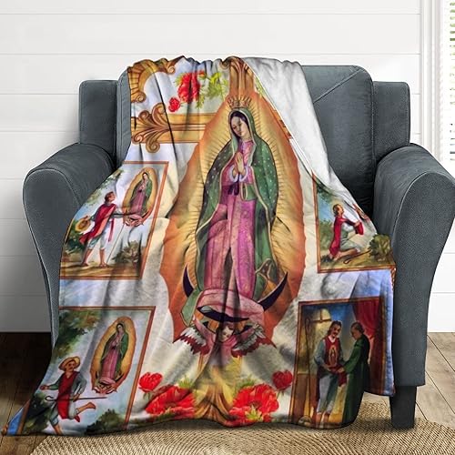 Miniatura 7 de Manta virgen María de Nuestra Señora de Guadalupe, suave de franela, mantas de madre de Dios para regalo entusiasta de María, mantas cálidas