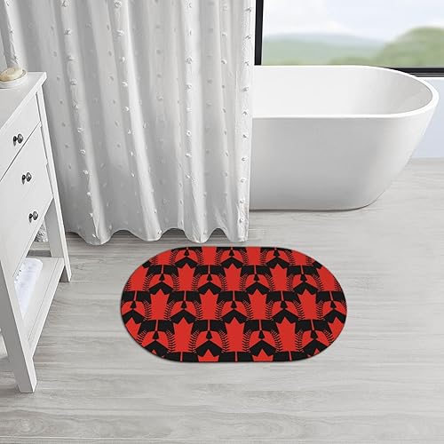 Miniatura 6 de Augenstern Diatomaceous Bath Mat Canada-Maple-Leaf-Baseball Quick Drying Shower Mat Door Mat Rubber Backing Non Slip Rug