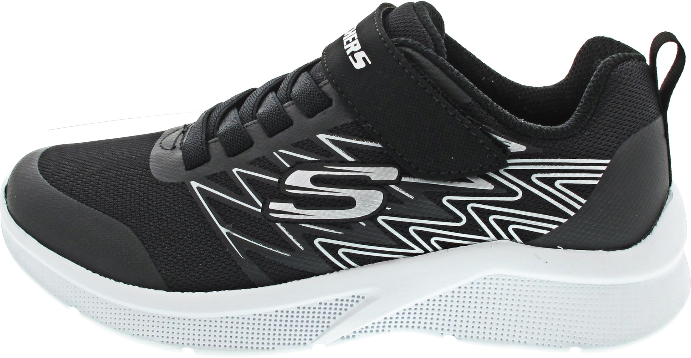 Skechers Buty sportowe chłopięce Microspec Texlor, Czarne tekstylne czarne srebrne wykończenie, 37 EU