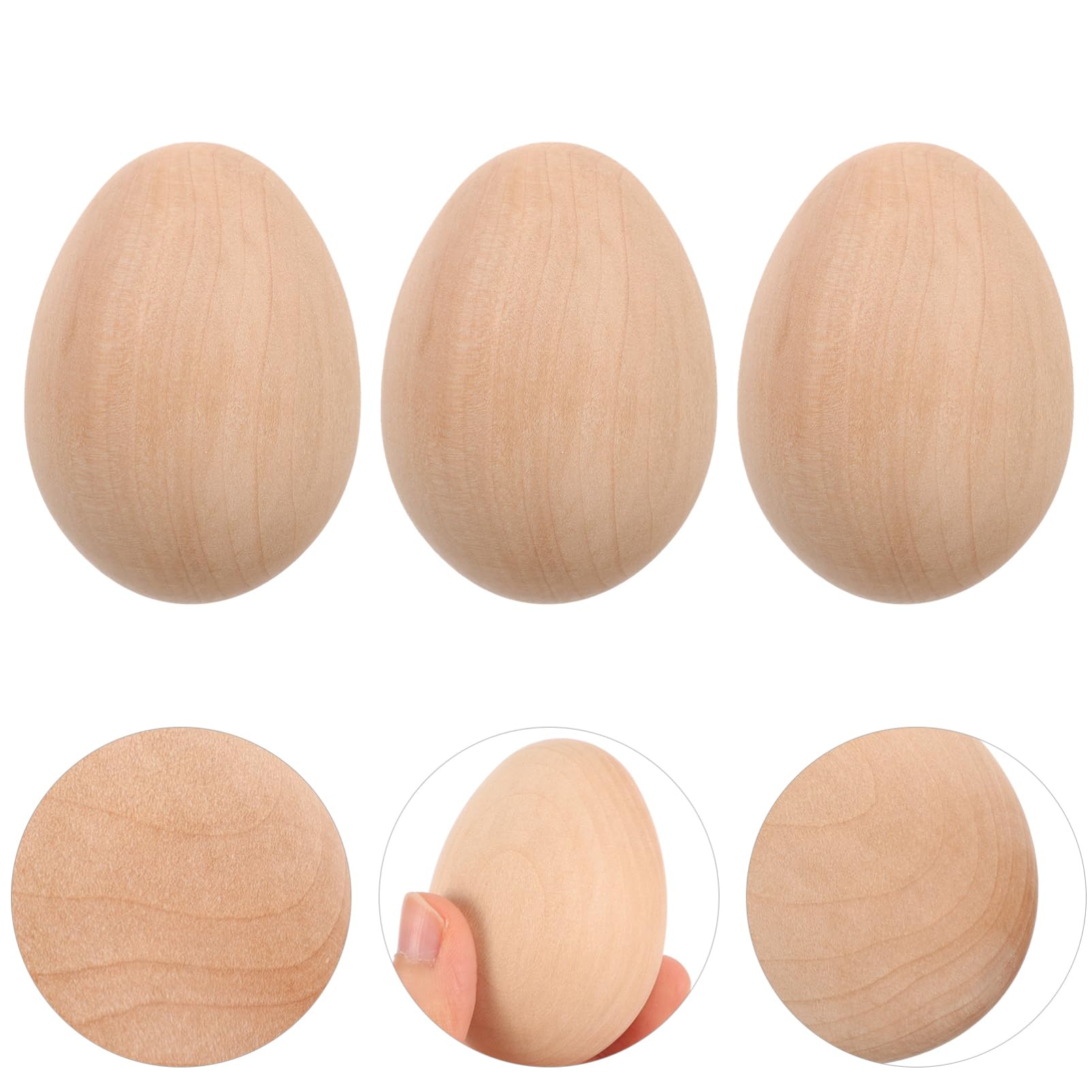 Kisangel 4 Set Uova Legno Finto Per Decorazioni Uova Simulazione Legno Per Diy E Sicure E Riutilizzabili 6 Pezzi * 4