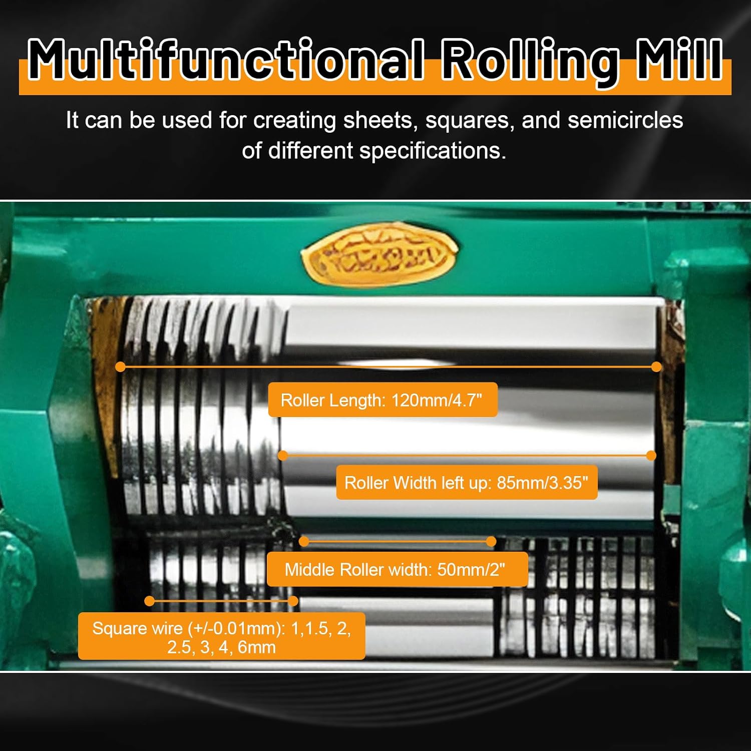 Gdrasuya10 120MM Rolling Mills for Jewelry Making Manual Jewelry Press Rolling Mill Machine Jewelry Gold&Silver Metal Roller Tool Hand Crank Jewelry Press Tool Jewlery Rollers, Green