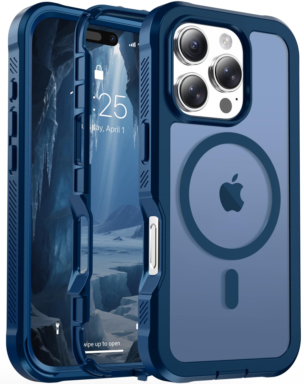 jaroco Magnetic for iPhone 16 Pro Case Heavy Duty Protection Deep Blue