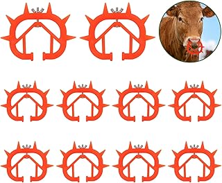 10PCS Thickened Plastic Calf Weaning Rings, Orange Cow Nose Rings Calf Weaning Device Tool for Prevent Calf Cattle Sucking Cattle Supplies