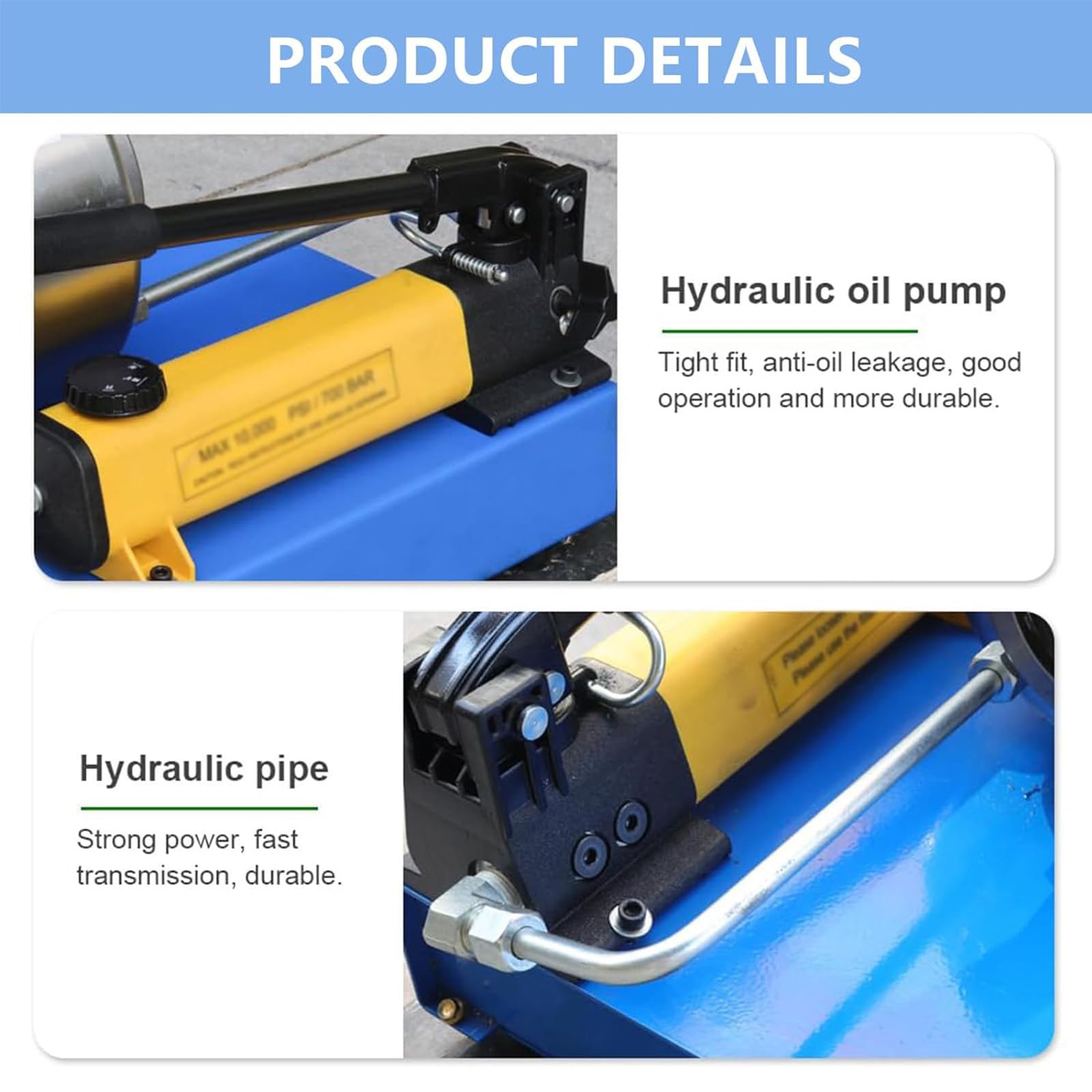 Crimpadora hidráulica - Crimpadora manual de manguera con 7 juegos de troqueles, herramienta de prensado de tuberías para excavadoras, automóviles y maquinaria agrícola