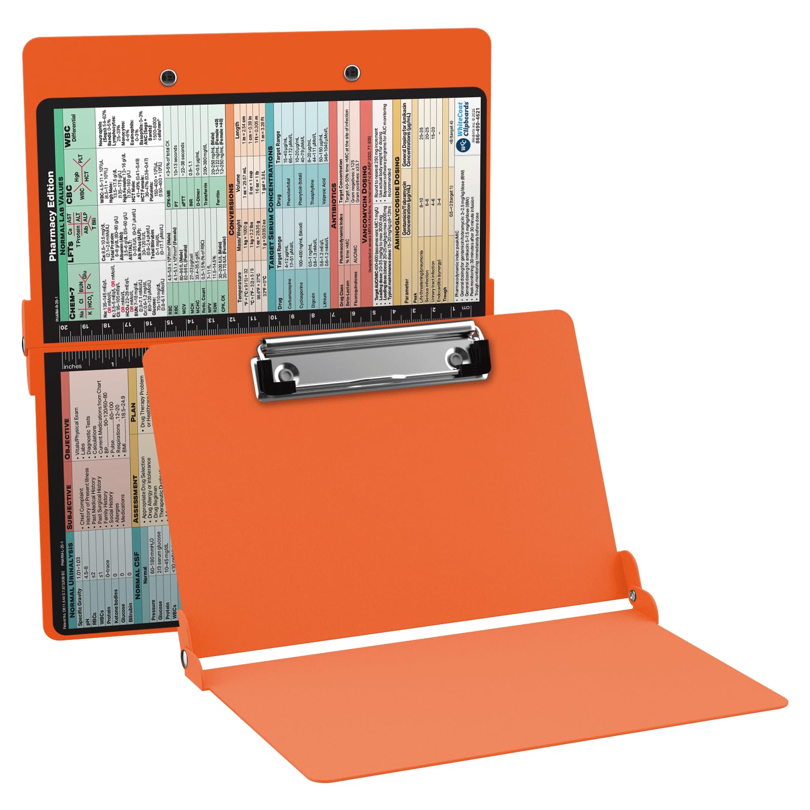 Whitecoat® Clipboard - Pharmacy Edition (Bi-Fold, Orange)
