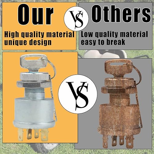 Miniatura 6 de Ez-go - Interruptor de encendido de golf con llave para EZ-GO TXT, Medallist, Marathon, Workhorse, ST, Shuttle Golf Cart, 4 terminales, 33639-G01