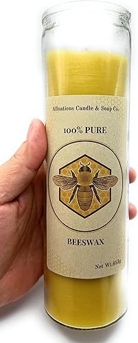 Miniatura 2 de Allnations Candle Co., Vela de oración de cera de abeja 100% cruda, hasta 90 horas, aroma a miel natural, sin humo, combustión limpia (1 unidad)