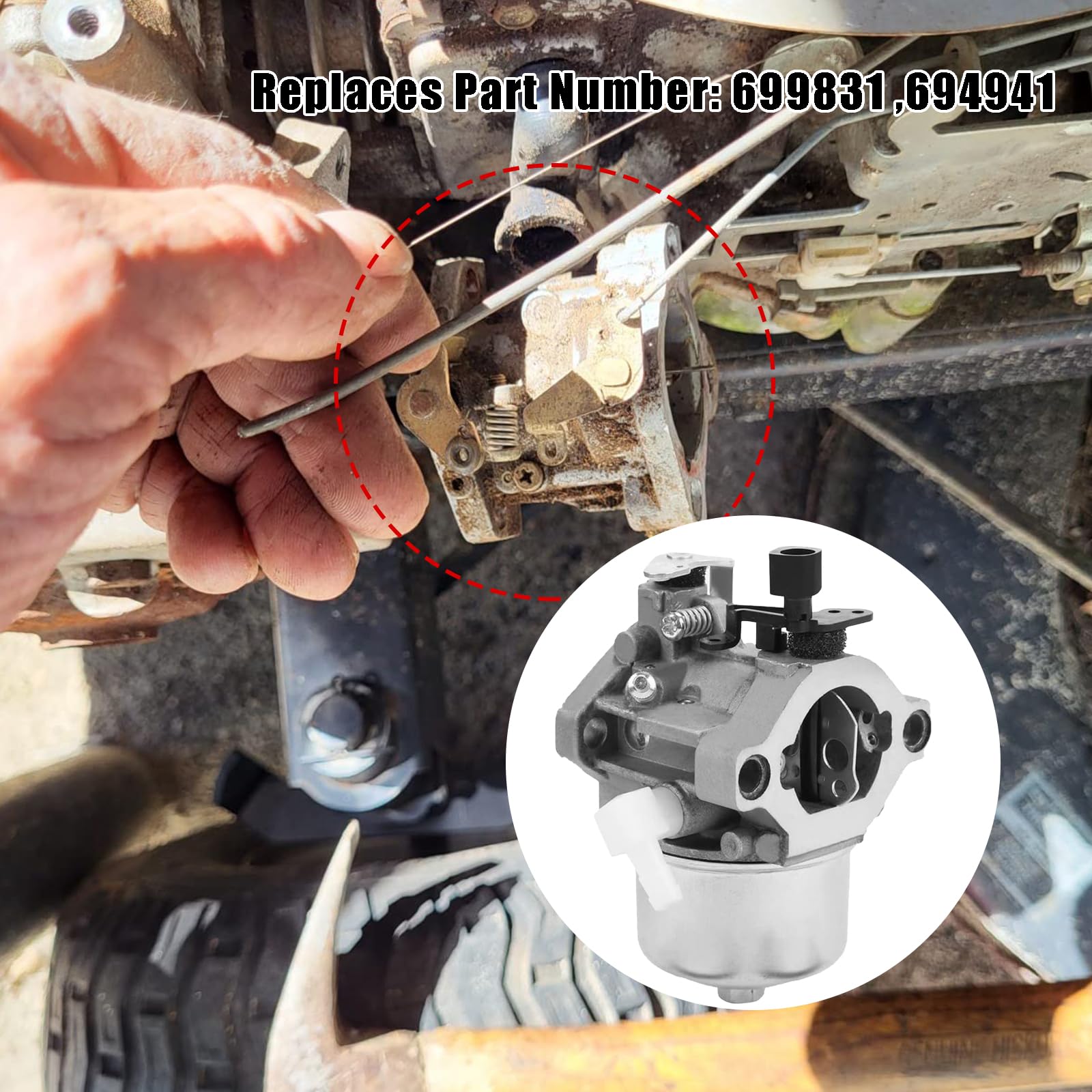 Carburateur Pour Briggs & Stratton 699831 694941 Lawn Mower Tractor Engines 283702 283707 284702 284707 284777 LBQ47 - Auto