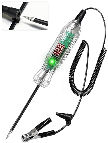 Luz de prueba automotriz, probador de voltaje LED digital de 3 a 70 V, probador de circuito automático con voltímetro, indicador de polaridad dual e