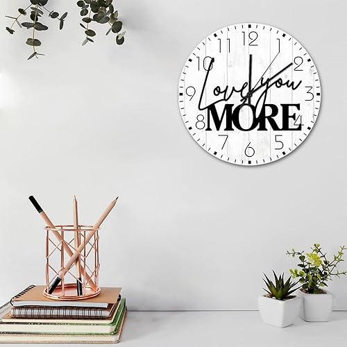 Miniatura 8 de Reloj de pared silencioso que funciona con pilas, sin tictac, reloj de pared para habitación familiar, dormitorio, sala de ejercicios, 15 pulgadas