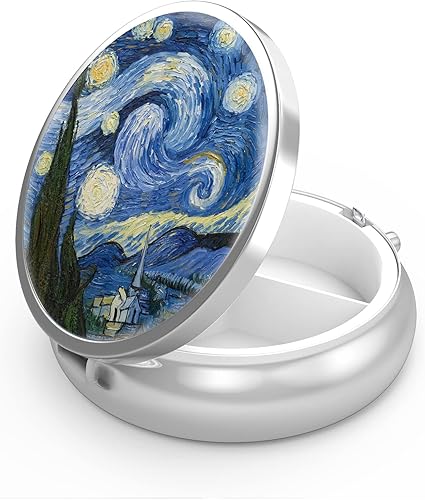 Pastillero de 3 compartimentos para medicina pastillero portátil para bolsillo o bolso pastillero decorativo de metal organizador de vitaminas