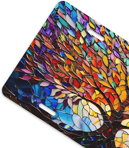 Miniatura 2 de Placa de matrícula frontal con diseño de árbol de la vida para mujer, placas decorativas de aluminio de metal, bonita cubierta de matrícula para