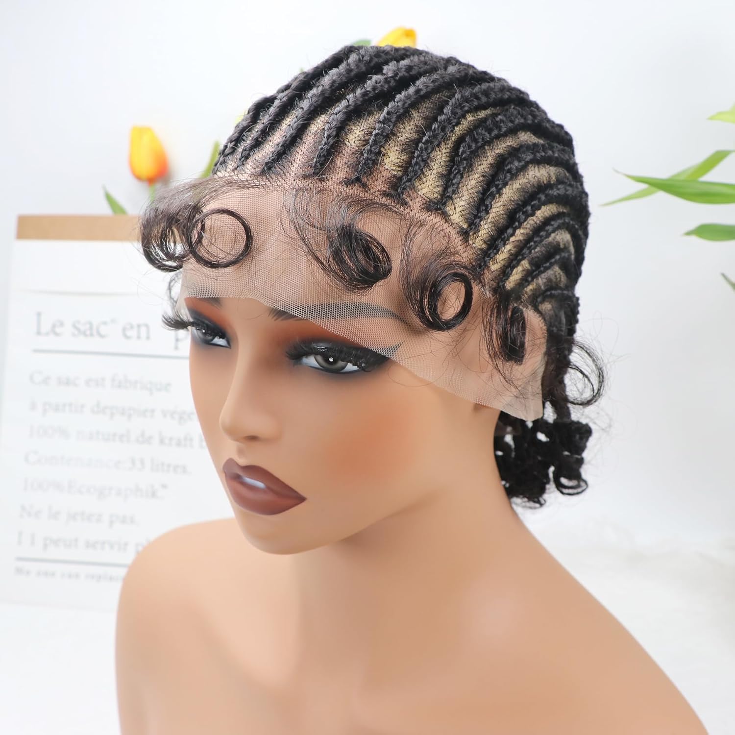 DIY Cornrow Box Short Braided Wigs for Black Women 22.5OnTrend Knotless Hand Tied HD Full Lace Boho Braid Wig with Baby Hair Premium Synthetic African American 9’’ Seamless Blending Unique Look