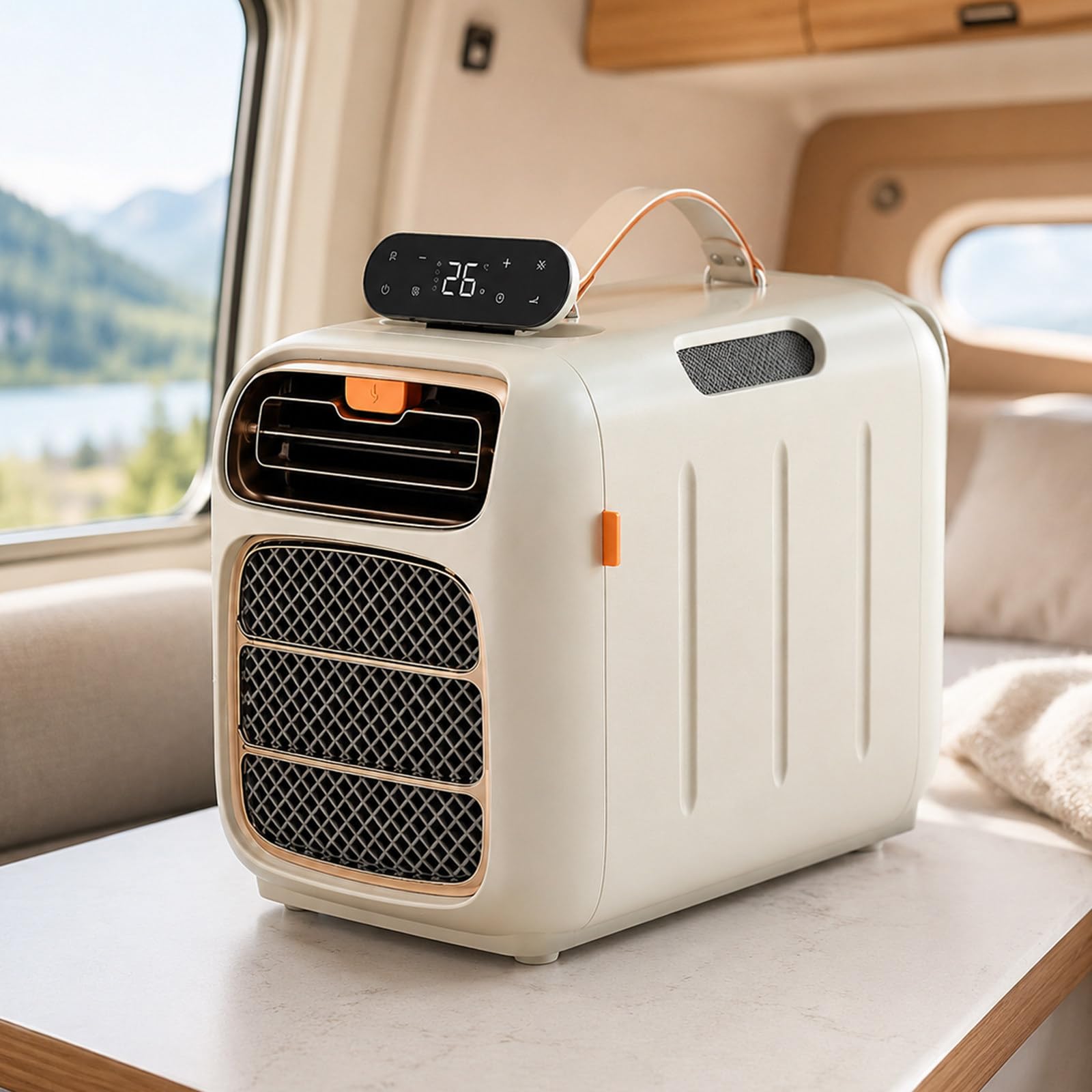 lilishangmao Camping AC Unit, 4700 BTU Portable Air Conditioner with 420W Low Power, Adjustable Timer, 3 Speeds and Sleep Mode for Tent, RV, Caravan, Truck Cab and Small Room