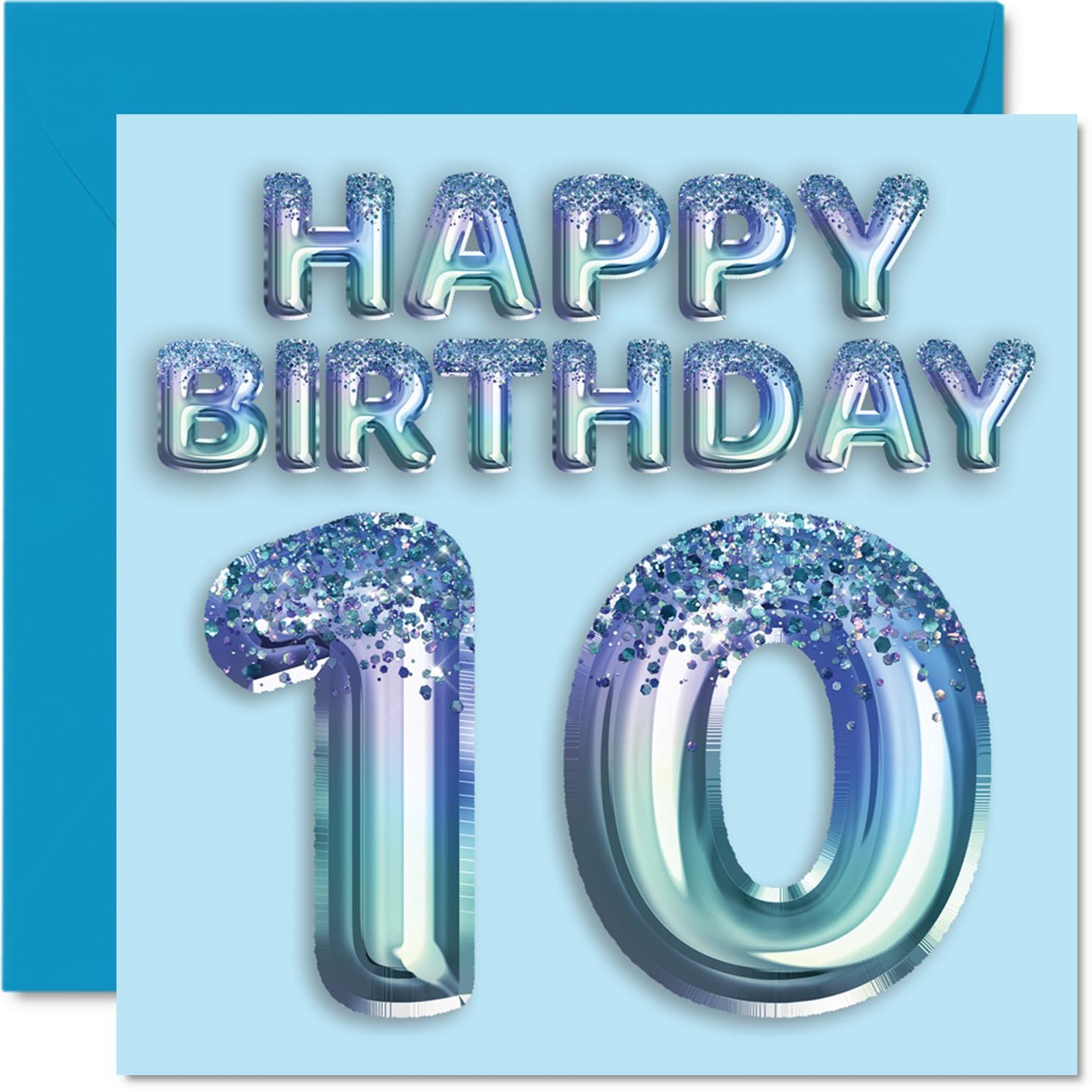 Stuff4 10th Birthday Card for Men Men - Stylish Elegant - Happy Birthday Cards for 10 Year Old Man Son Son Brother Brother Grandson Friend, 5.7 x 5.7