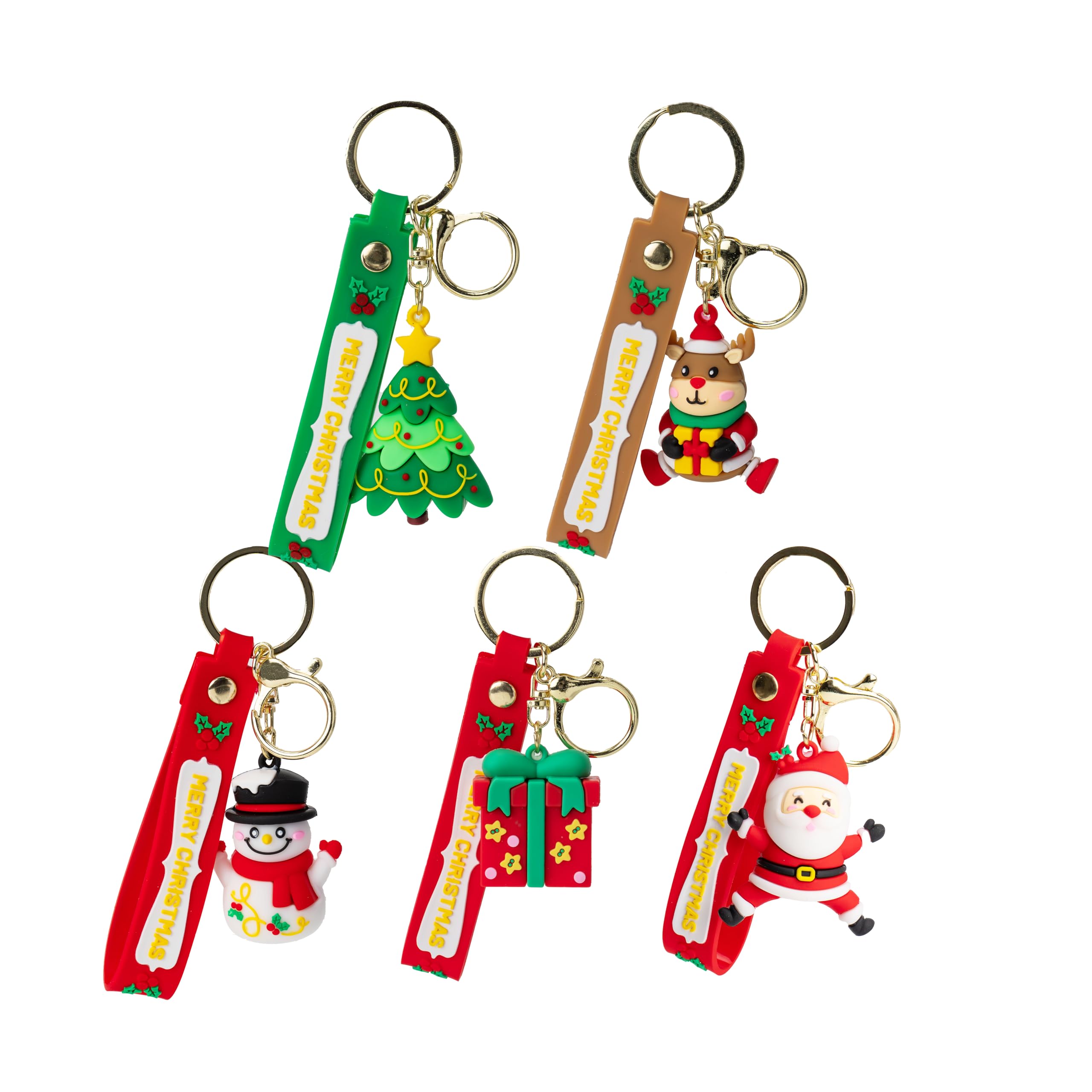 LUSandy Set di 4 portachiavi fai da te 5D con albero di Natale e