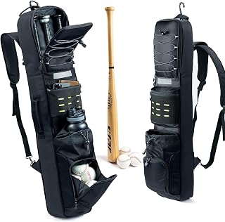 Rolling Baseball Bat Bag with Wheels, Large Capacity Gear Bag Holds 4 Bats