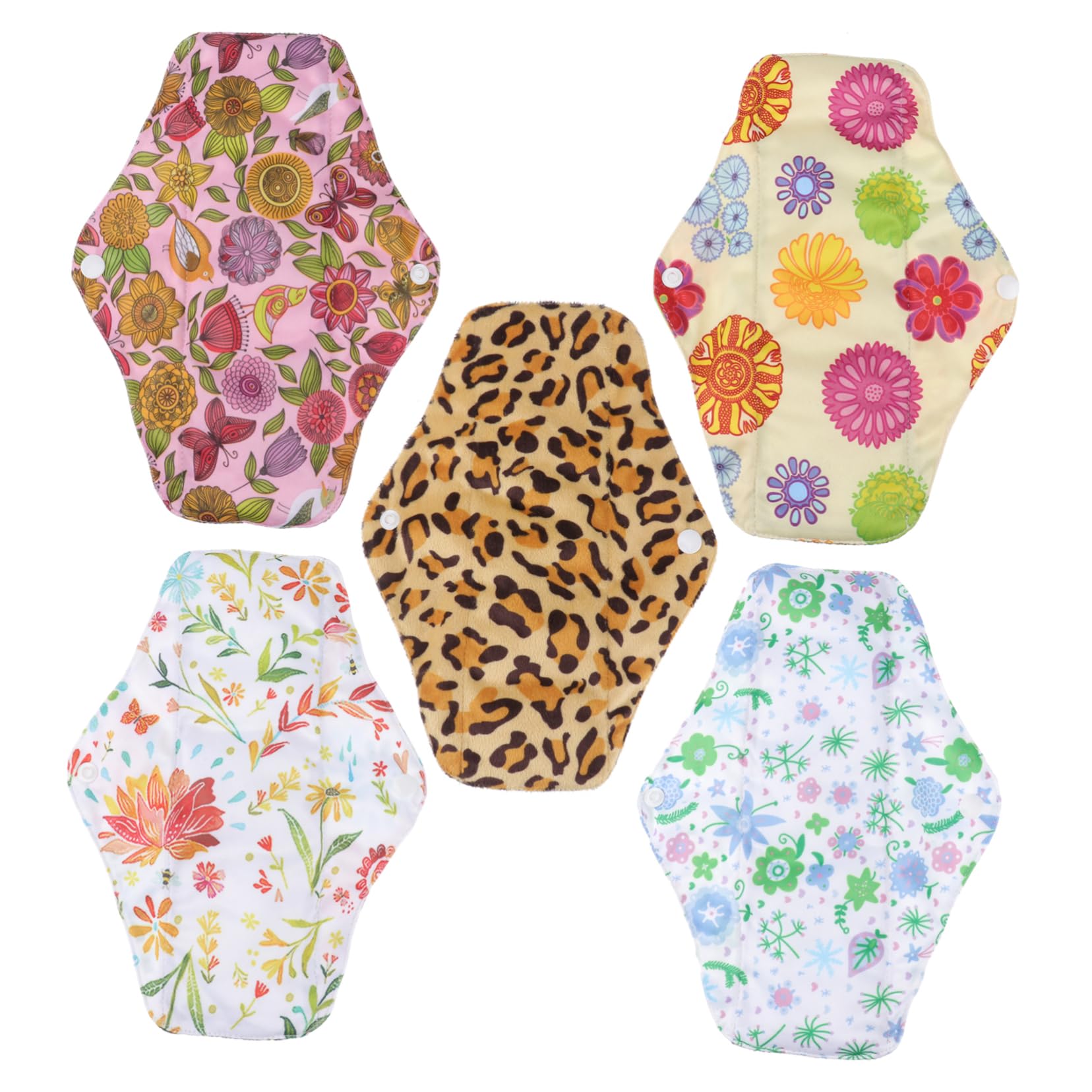 FOMIYES 3 Set Di Assorbenti Mestruali in Tessuto Lavabili Portatili Con Forte Capacità Assorbente Per Donne 5 Pezzi*3