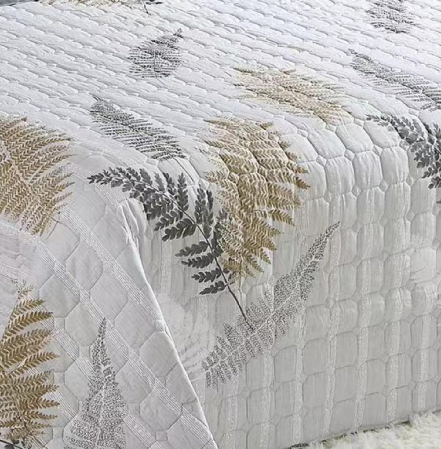 Fanny & Céline Couvre lit Boutis Percale 100% Coton 220X240cm avec 2 Taies_B-2-201