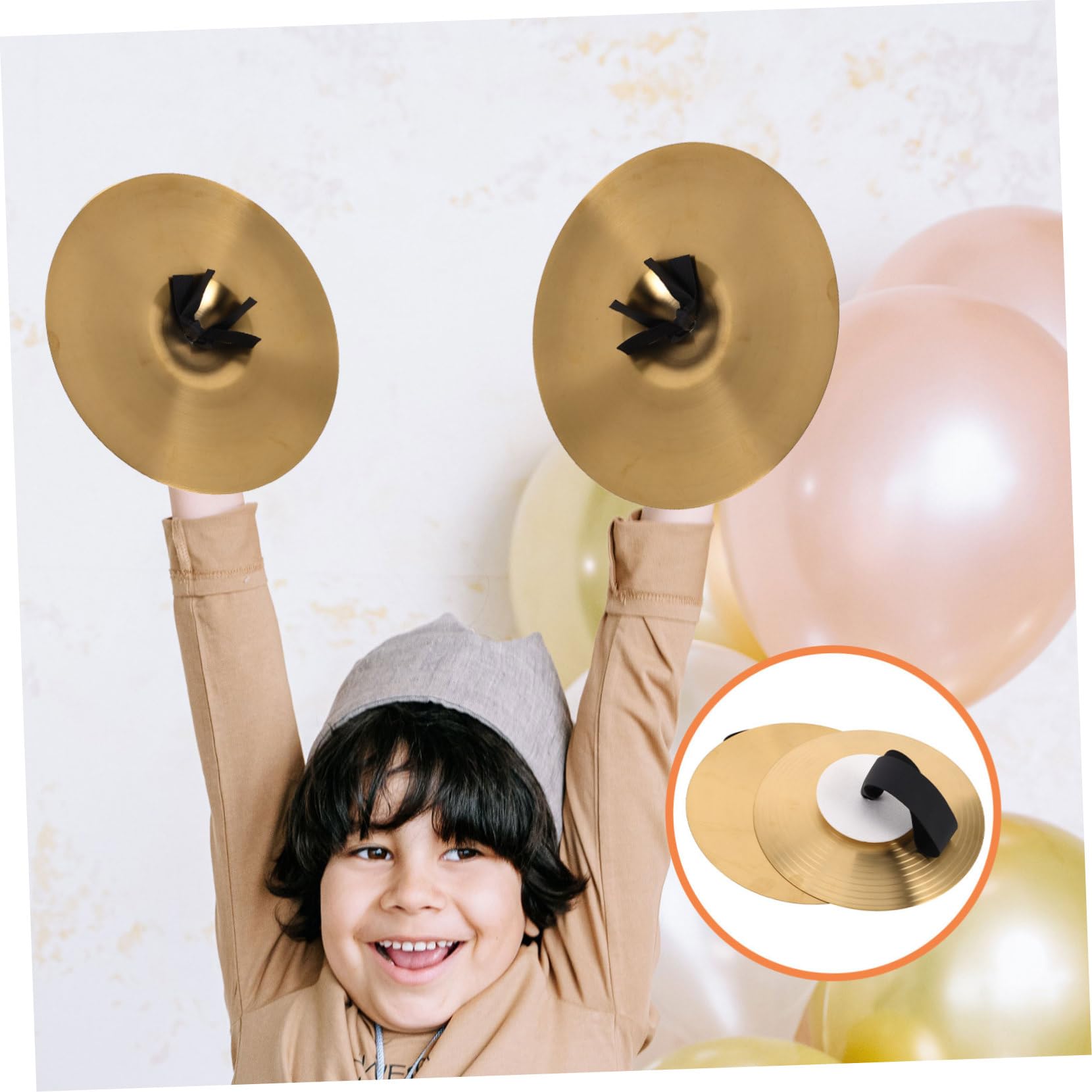 Abaodam Cymbales à Main en Métal Performance Son Clair et Utilisation Facile, Paire de 8 Pouces pour Concerts et Répétitions de Groupe