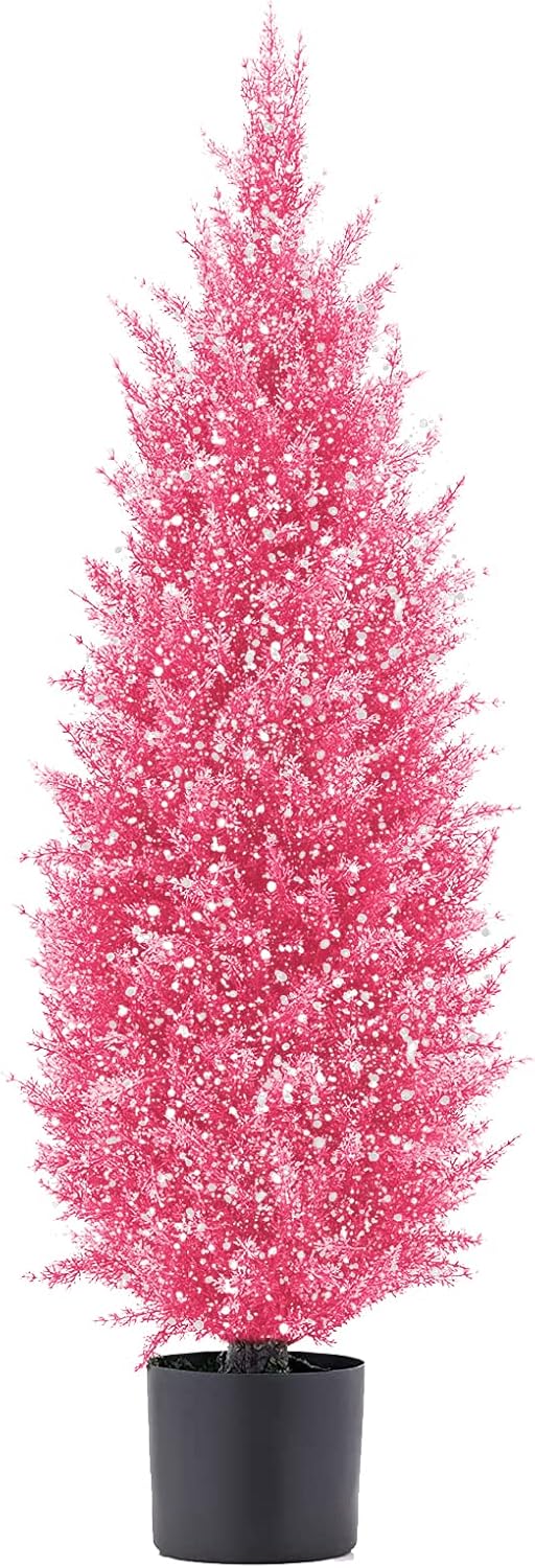 New 34.8inch Artificial Pink Christmas Tree, Without