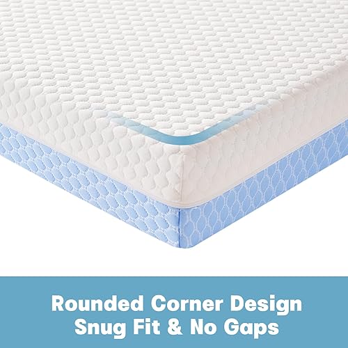 Miniatura 5 de Colchón mini para cuna, colchón de espuma viscoelástica de doble cara de 38 x 24 x 4 pulgadas, con funda extraíble transpirable, se adapta a la