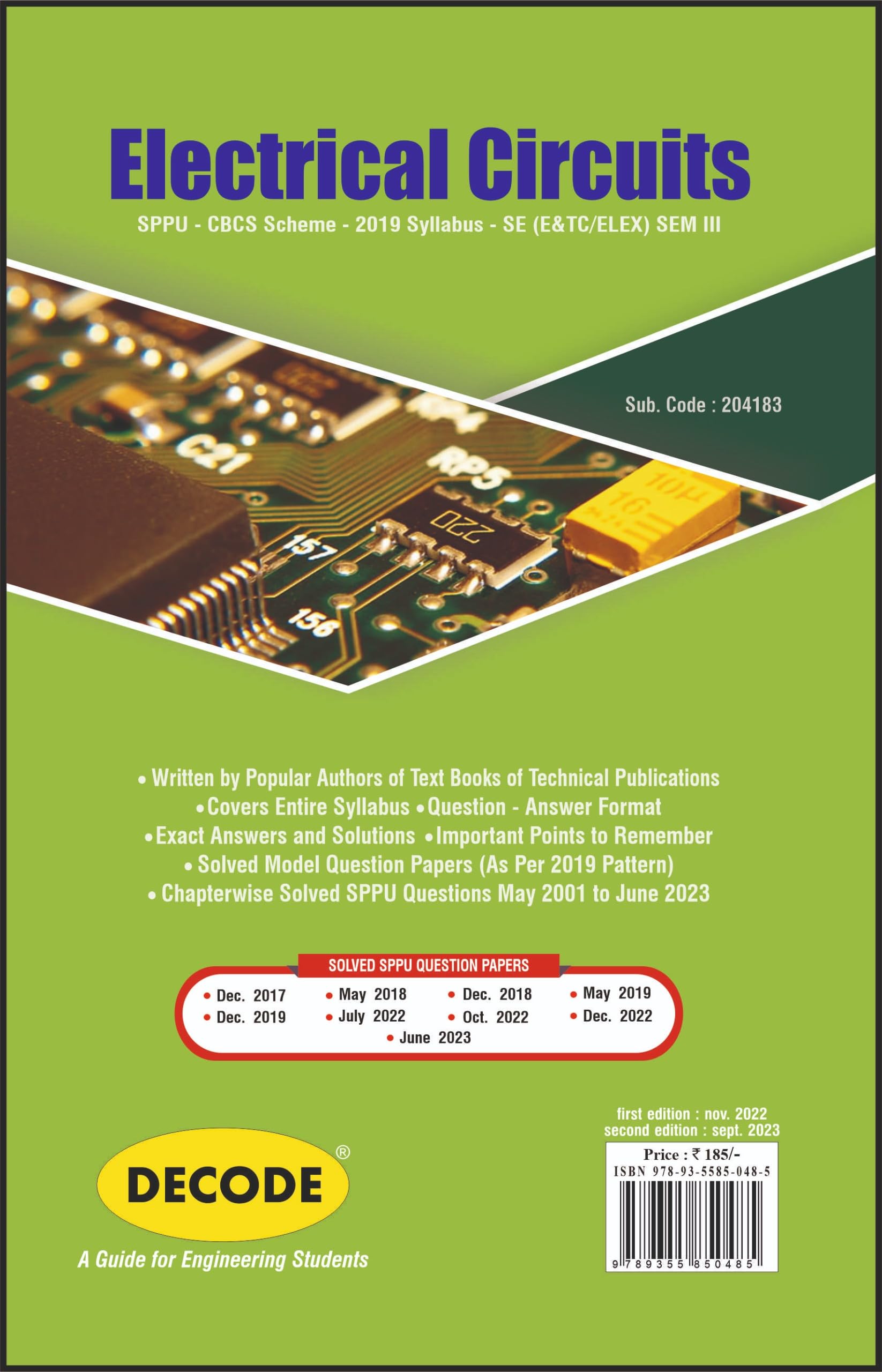 Electrical Circuits for SPPU 19 Course (SE - III - E&Tc - 204183) (Decode)