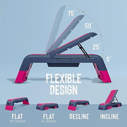 Miniatura 3 de Yes4All Plataforma aeróbica multifuncional estación de fitness versátil, banco de pesas, paso a paso aeróbico, caja pliométrica para entrenamientos