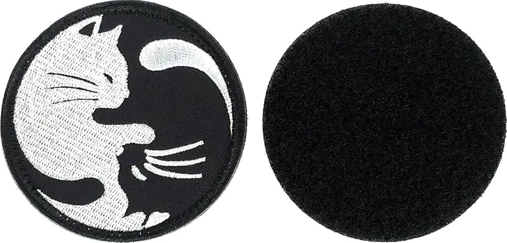 Amazon.co.jp: RESPEC ベルクロ パッチ 刺繍 ワッペン 白黒猫
