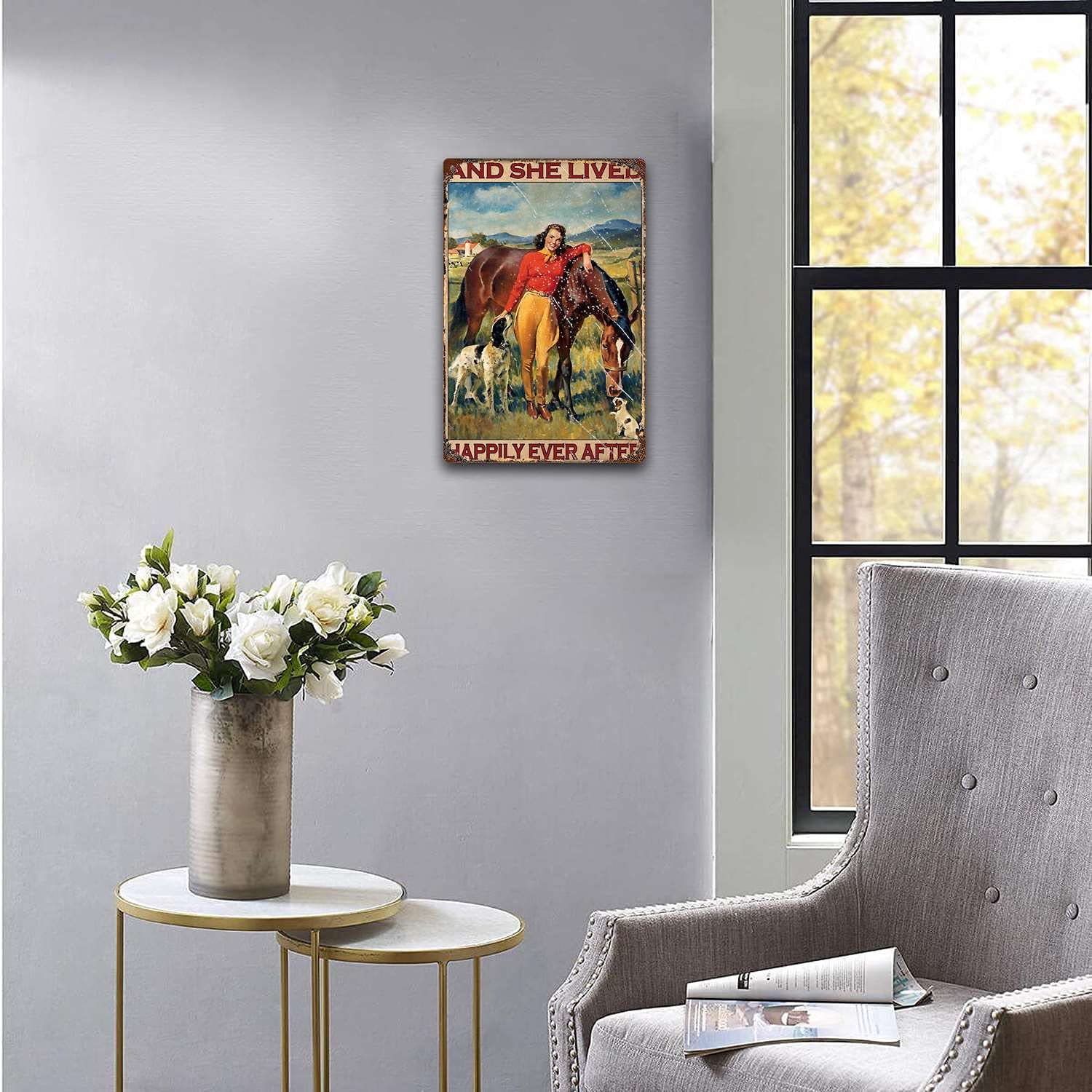 Targa In Latta Vintage "Once Upon A Time There Was A Girl Who Really Loved Horses" - Alluminio 20x30 Cm, Per Parete, Regalo Per Amanti Cavalli