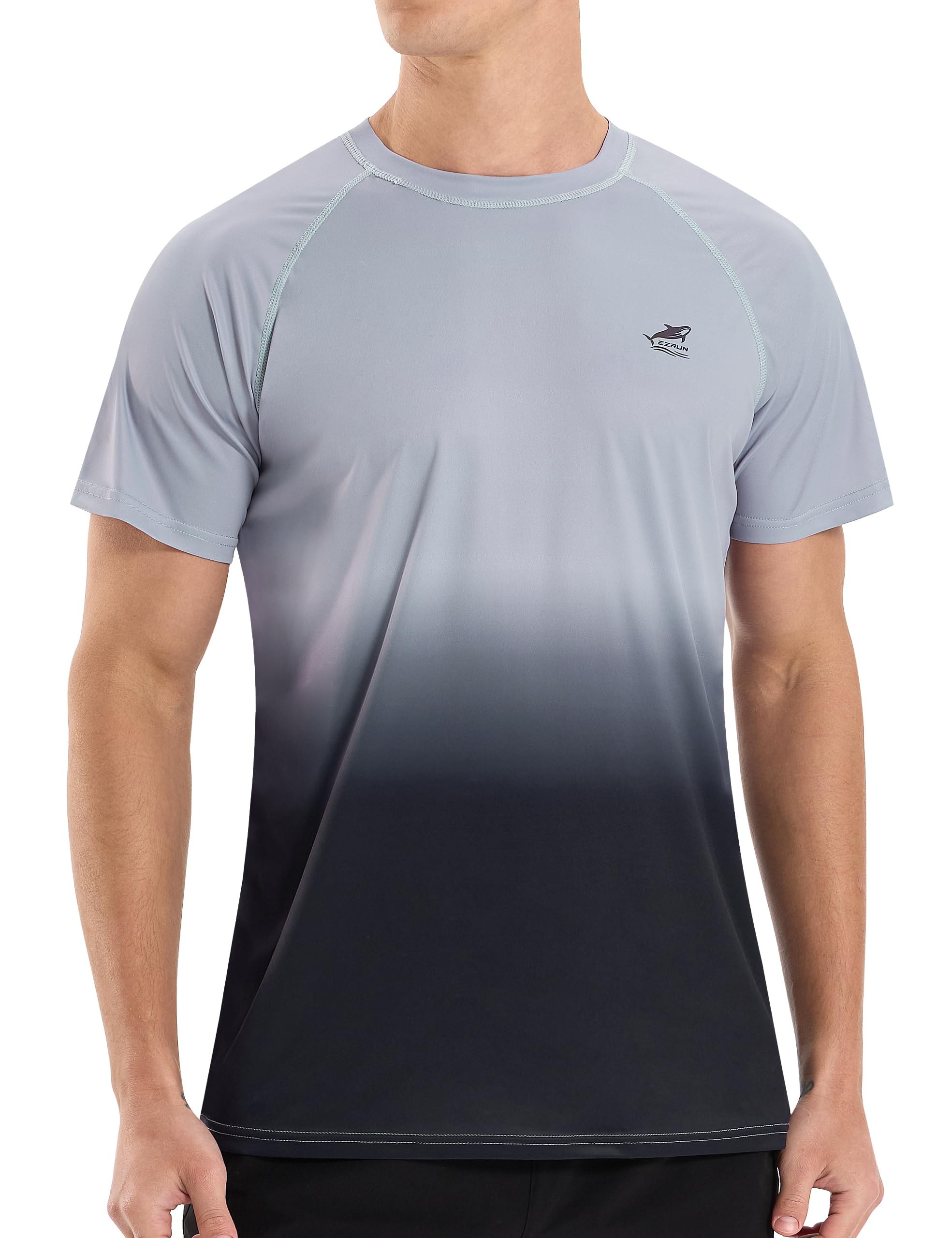 Men's Swim Shirts Rash Guard Short Sleeve UPF 50+ UV Sun Protection SPF Shirt Quick Dry Swimming Fishing Water Beach T Shirts