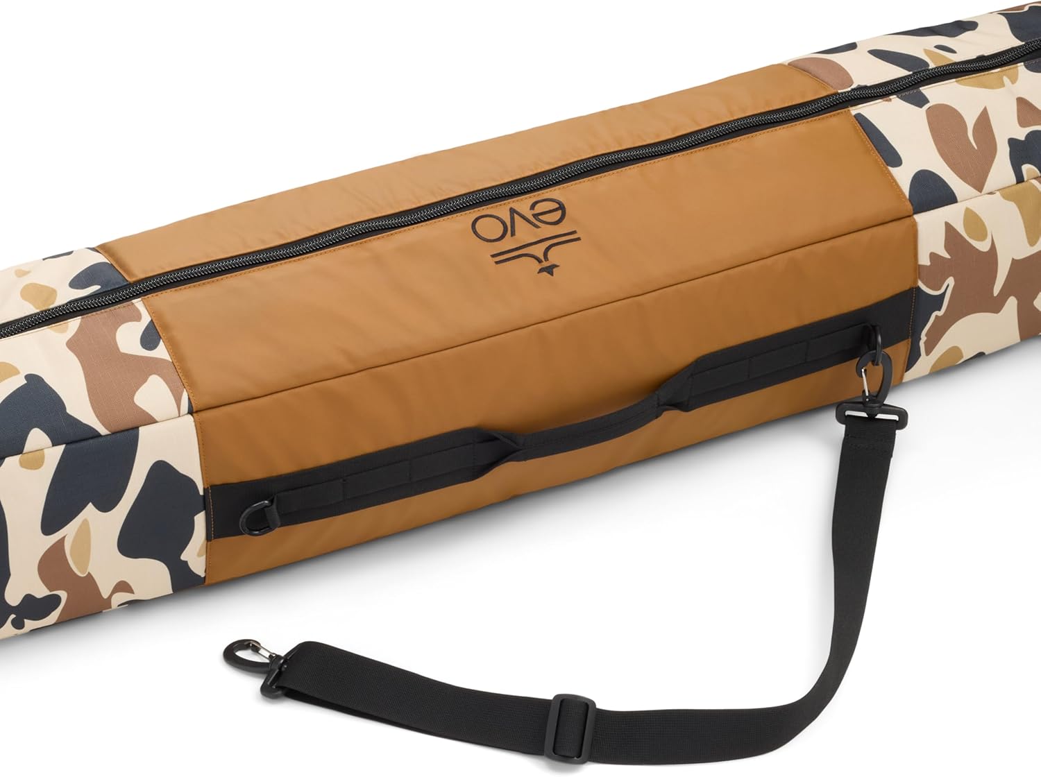 evo Padded Single Ski Bag - Durable 600D Recycled PET Ripstop | Removable Shoulder Strap | Fits Skis & Poles | Lightweight & Protective